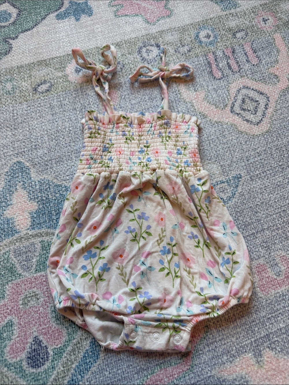 Angel Dear Smocked Floral Bubble